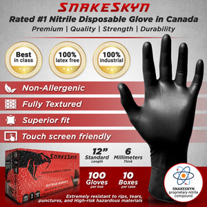 black snake handschuhe SnakeSkyn Textured Black Nitrile Industrial Gloves pro series 6 mil – Snakeskyn