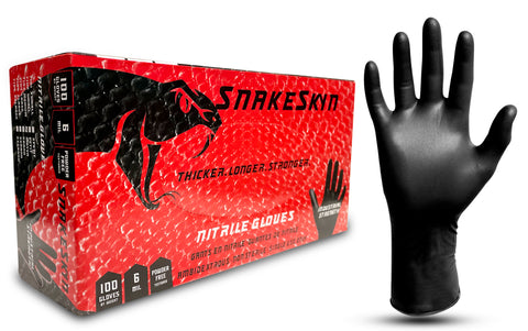 Black Nitrile Gloves 6 MIL THICK Industrial grade Powder Free & Latex Free - 100 individual gloves per box